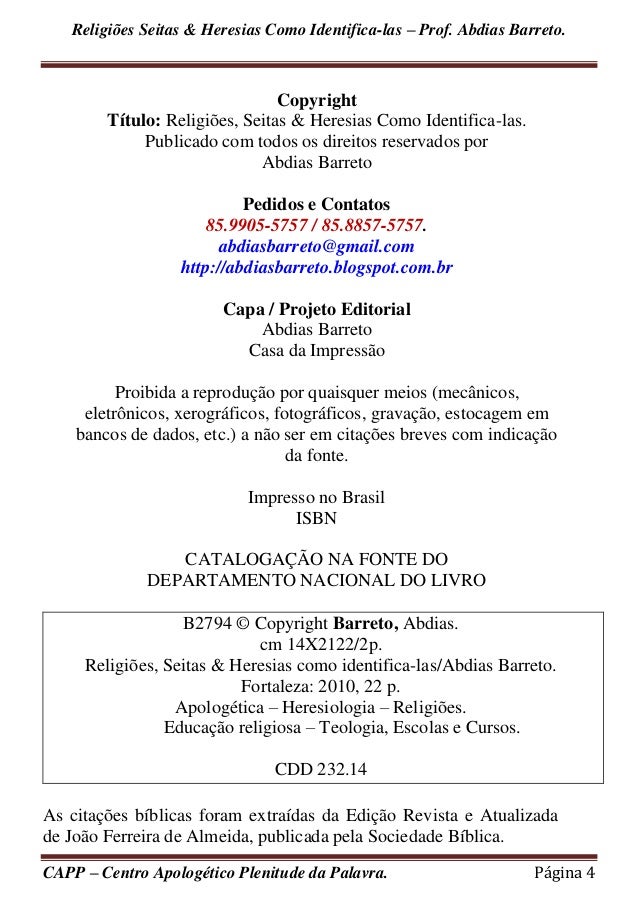Seitas E Heresias Raimundo De Oliveira Pdf